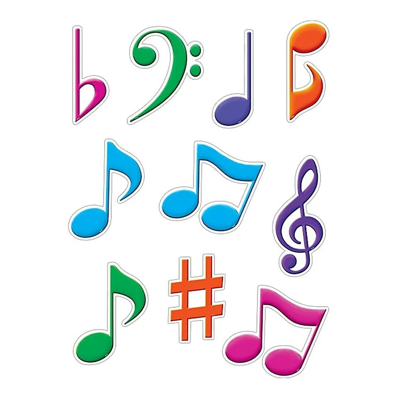 Ressources créées par l'enseignant Accents de 6 po, notes de musique, paquet de 90