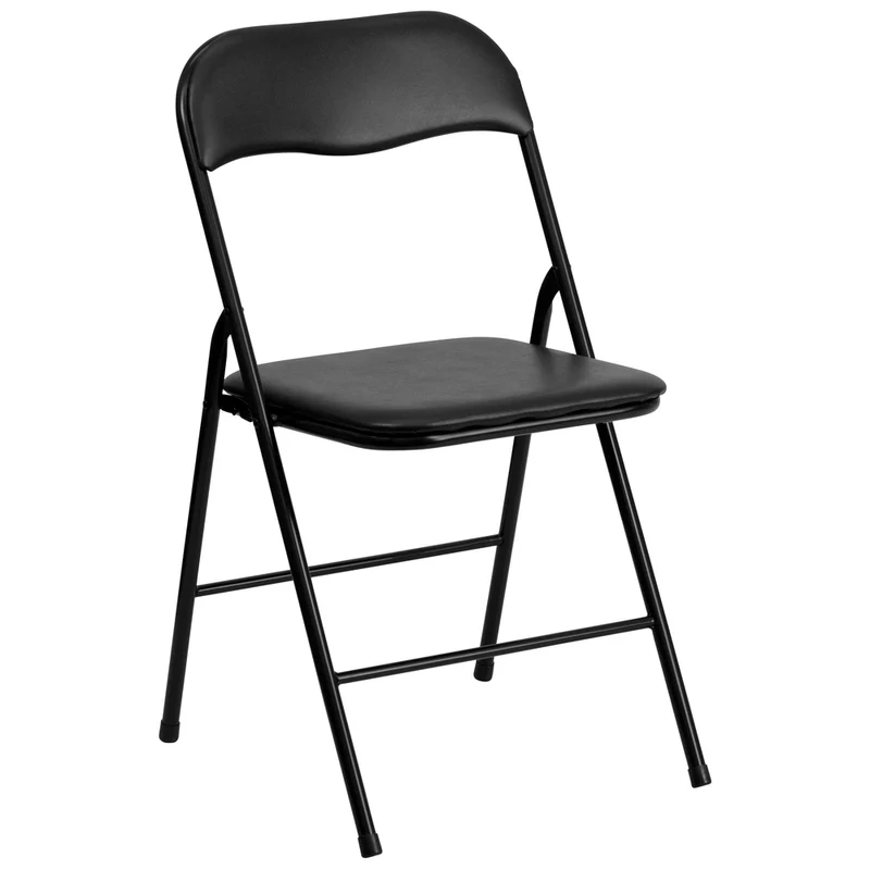Flash Furniture - Ensemble de table à carte et de chaises pliantes noires de 5 pièces