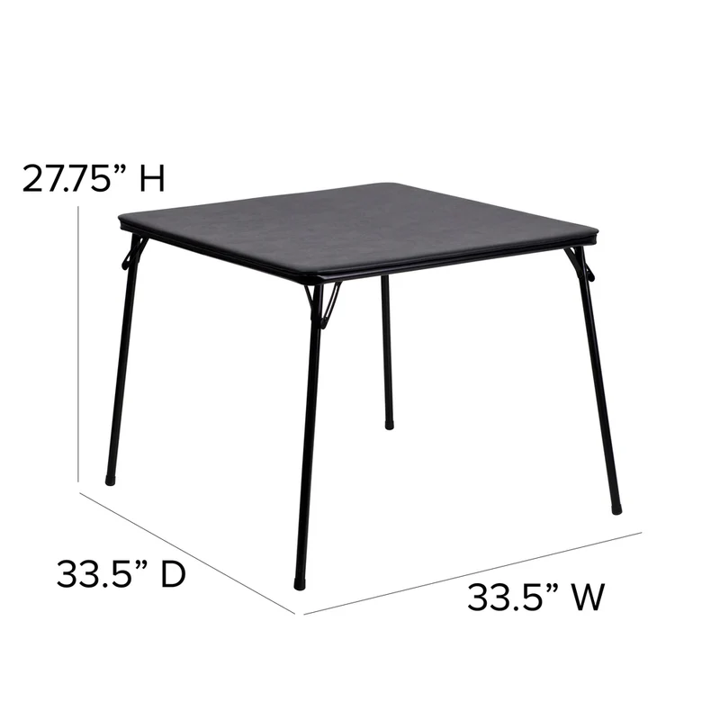 Flash Furniture - Ensemble de table à carte et de chaises pliantes noires de 5 pièces