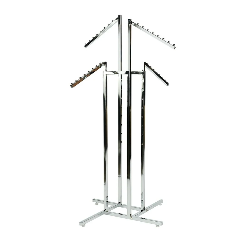 Can-Bramar – Porte-vêtements 4 voies avec bras inclinés, chrome (R14)