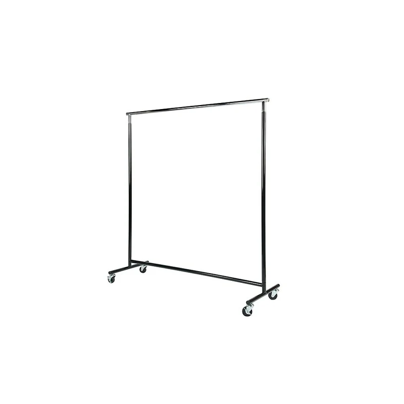 Can-Bramar – Présentoir robuste à roulettes à une barre, base noir avec haut chromé