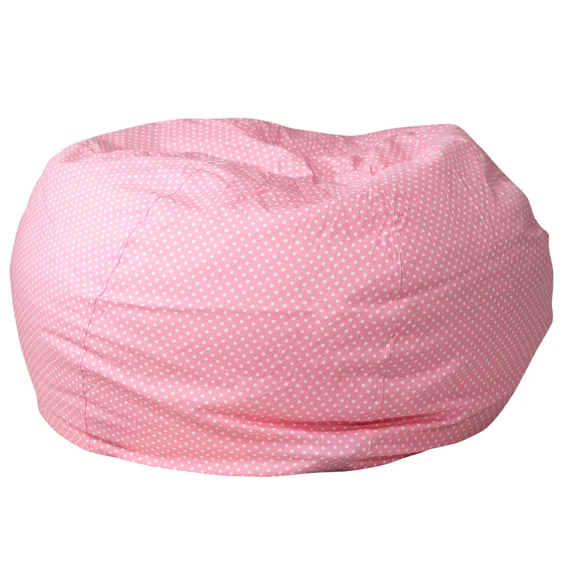 Flash Furniture Oversized Light Pink Dot Bean Bag Chair