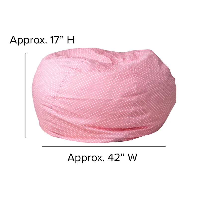 Flash Furniture Oversized Light Pink Dot Bean Bag Chair