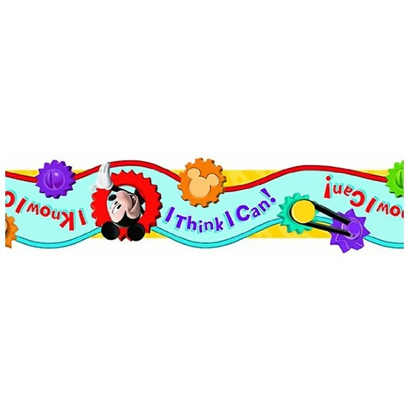 Eureka 37" x 3.25" Extra Wide Die Cut Deco Trim, Mickey Mouse I Think I Can, 36 Pack
