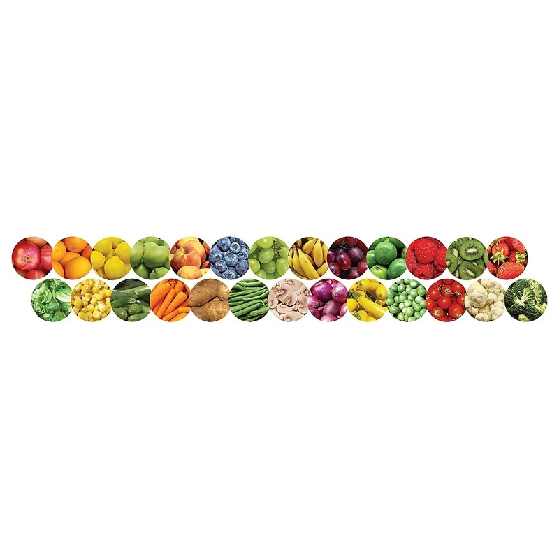 Hygloss 36' Die Cut Classroom Border, Fruits/Veggies, 72 Pack