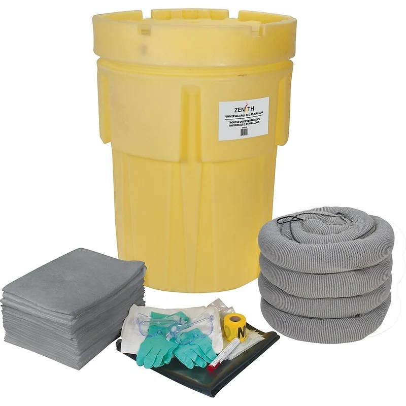 Zenith Safety – Trousse économique pour déversement, 95 gallons, universelle, avec baril suremballé