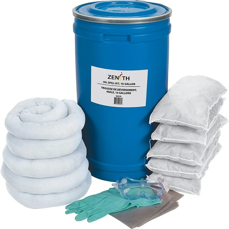 Zenith Safety 16-Gallon Spill Kits, Oil Only, With Polyethylene Pail