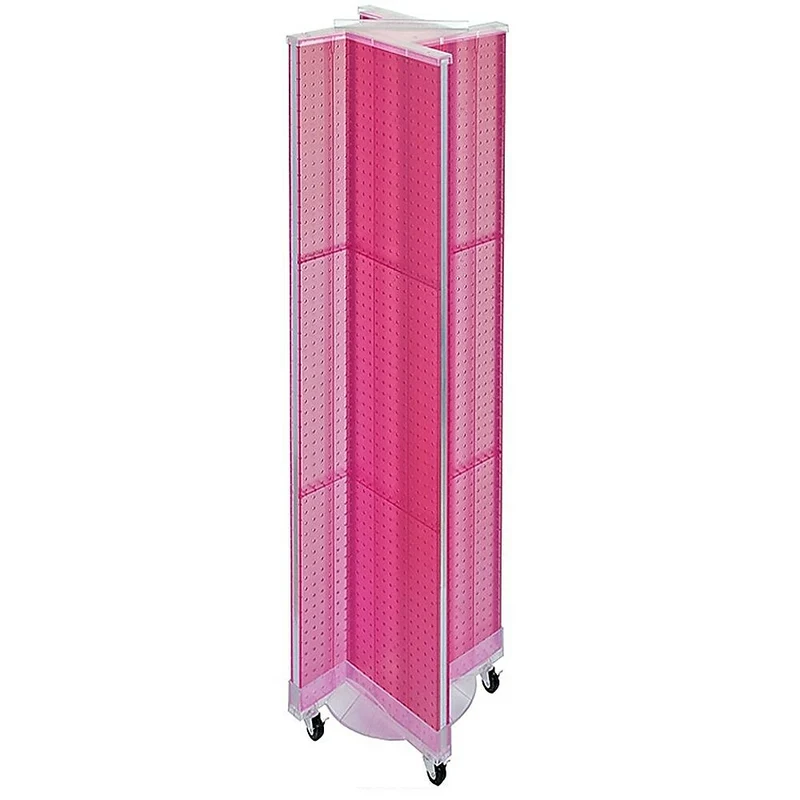 Azar Displays Plastic Pegboard Floor Display Pinwheel, 13.5" x 60", Pink (700461-PNK)