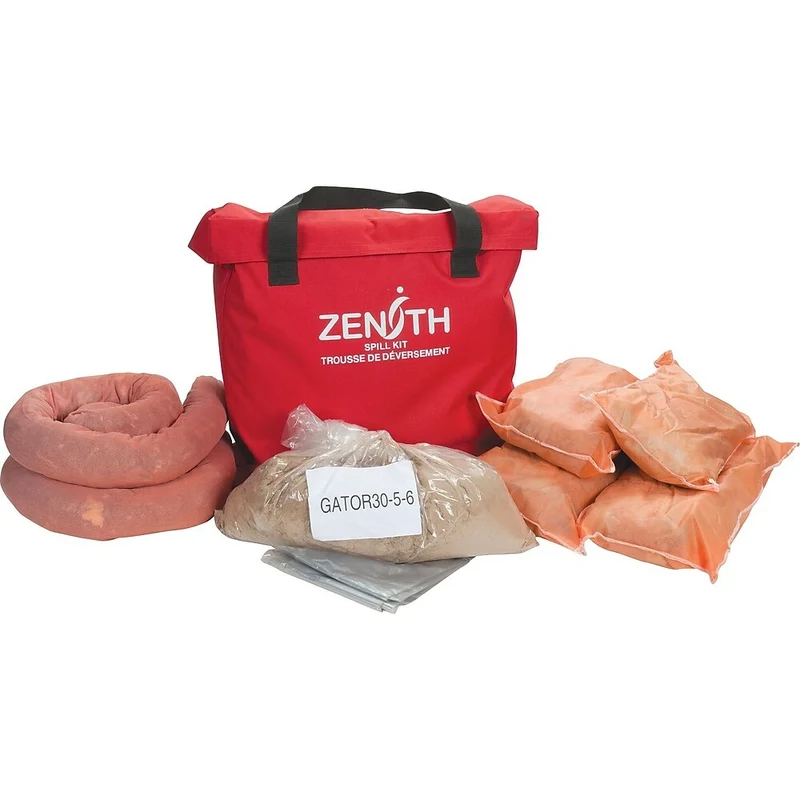 Zenith Safety – Trousses de déversement pour véhicule de service, 10 gallons, matières dangereuses, avec sac en nylon