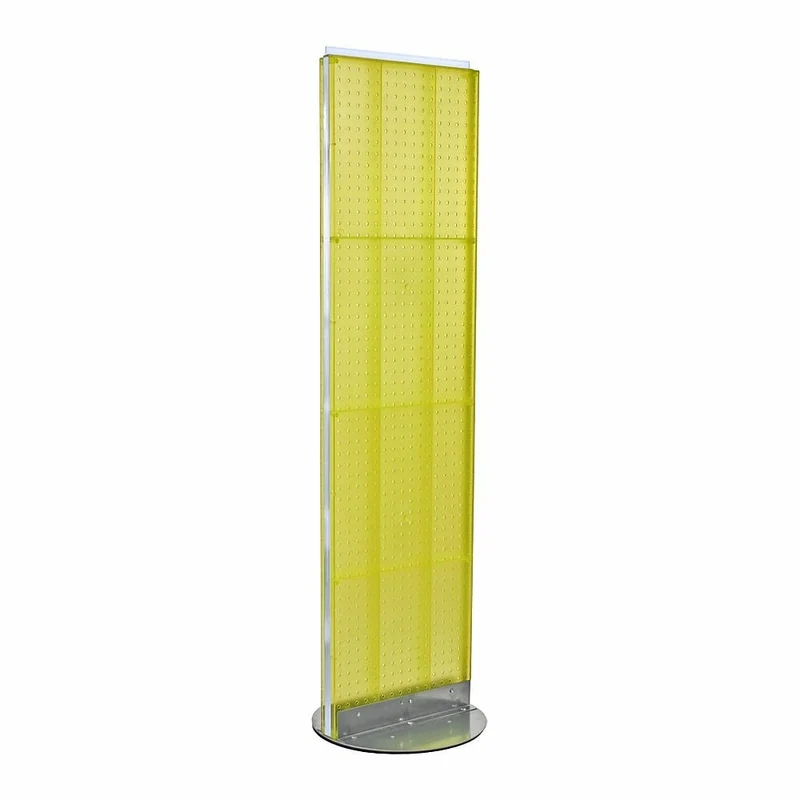 Azar Displays – Présentoir de plancher sur pied Powerwing à panneau perforé, 16 x 60 po, jaune (700250-YEL)
