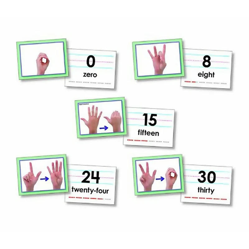 North Star Teacher Resources 0-30 jeu de cartes de langue des signes américaine