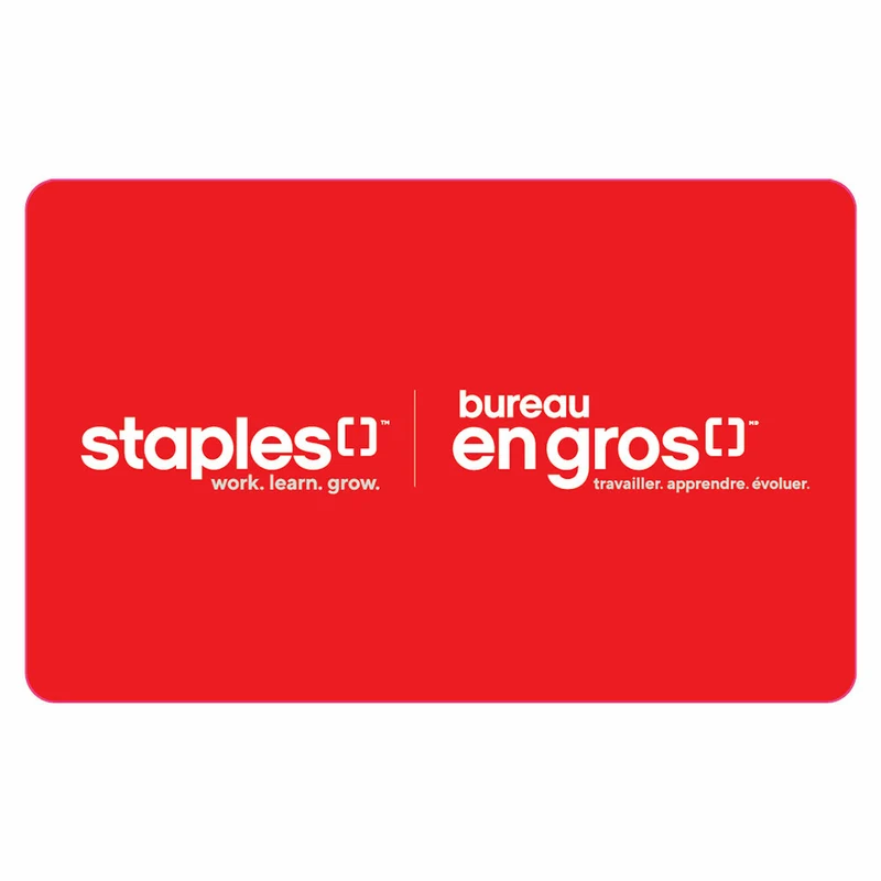 Staples - Carte-cadeau de 10 $