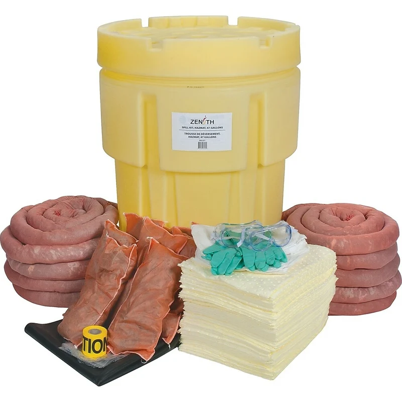 Zenith Safety 95-Gallon Shop Spill Kits, Hazmat, With Overpack Drum