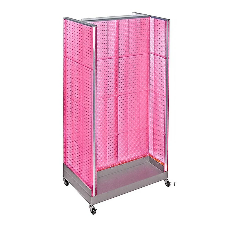 Azar Displays - Présentoir en H à panneau perforé, 66 x 36 po, rose (700432-PNK)