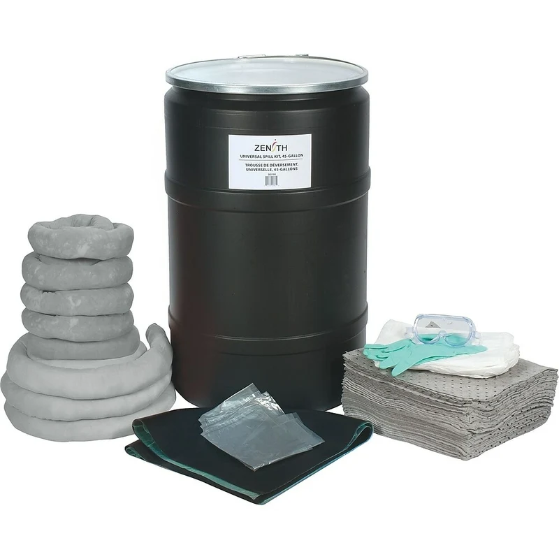 Zenith Safety 55-Gallon Spill Kits, Universal, With Polyethylene Drum