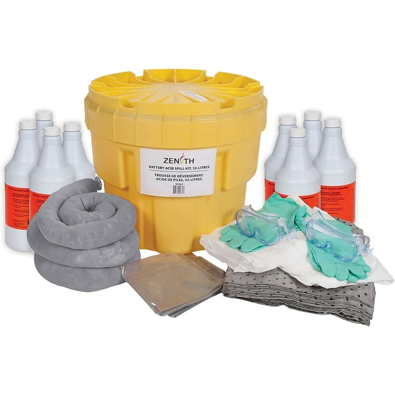 Zenith Safety 20-Gallon Battery Acid Spill Kits, With Polyethylene Container