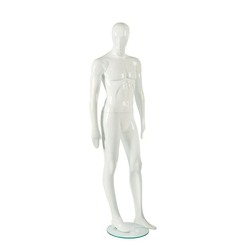 RP Adult Male Abstract Mannequin, Shiny White