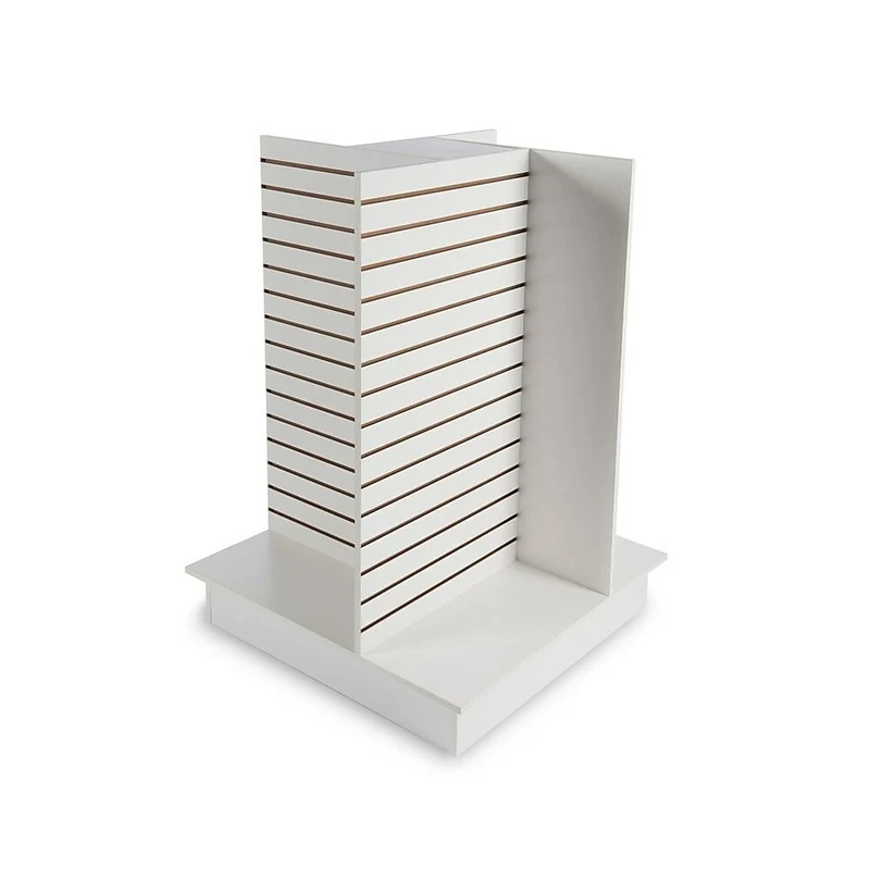 Can-Bramar – Présentoir en lattes Econoline pour 4 côtés, 36 x 36 x 54 po, blanc