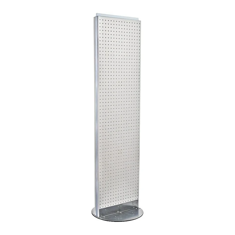 Azar Displays – Présentoir de plancher sur pied Powerwing à panneau perforé, 16 x 60 po, blanc (700250-WHT)