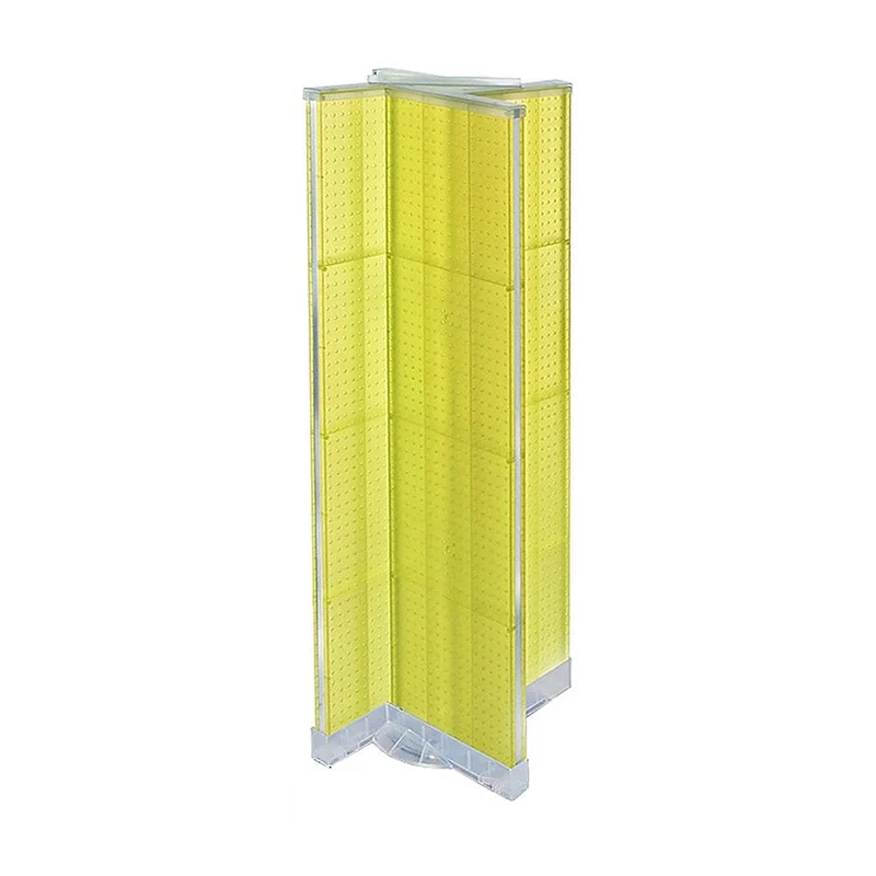 Azar Displays – Présentoir de plancher rotatif à panneaux perforés, 16 x 60 po, jaune (700420-YEL)