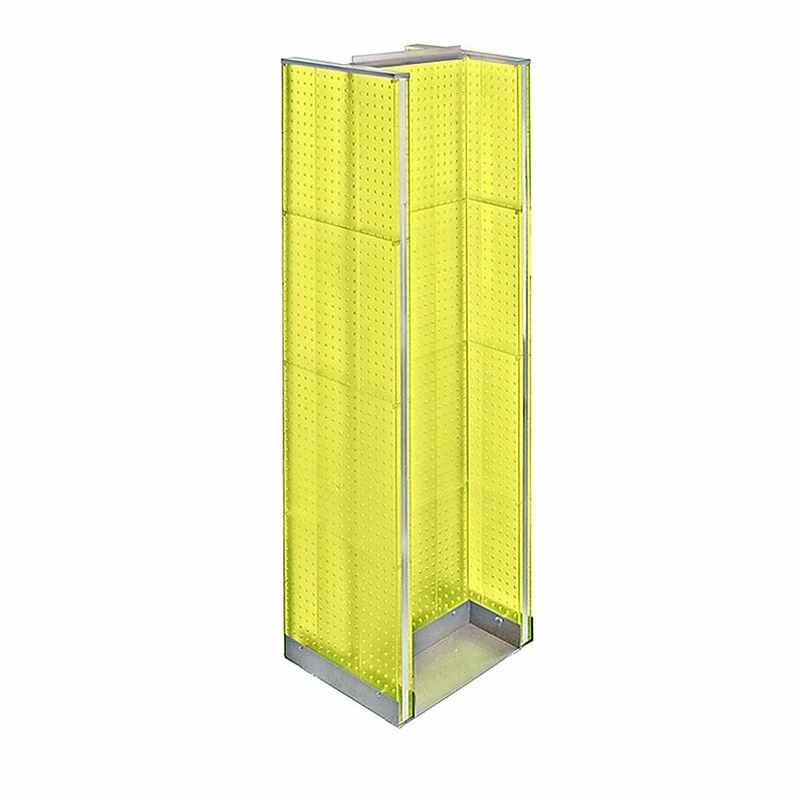Azar Displays – Présentoir de plancher H-Spinner à panneau perforé, 60 x 16 po, jaune (700430-YEL)
