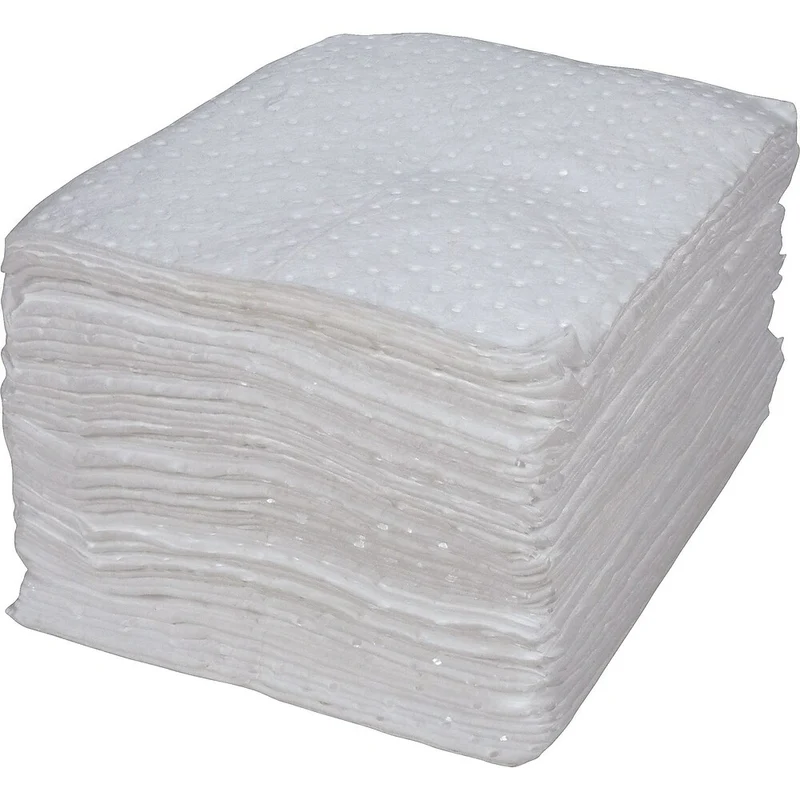 Zenith Safety Bonded Sorbent Pads, Oil Only, Medium, 15" L x 17" W, 100 Pack