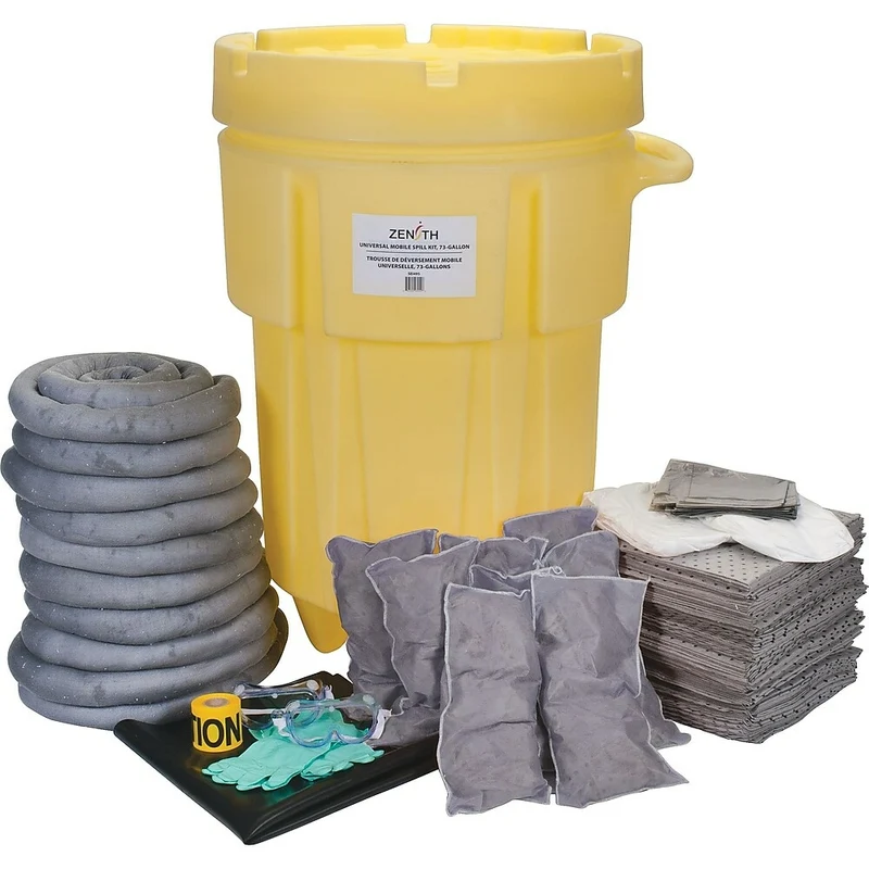 Zenith Safety 95-Gallon Shop Spill Kits, Universal, With Mobile Overpack Drum