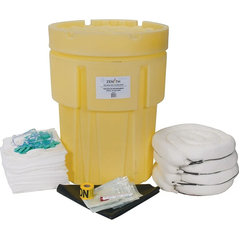 Zenith Safety – Trousses de déversement économiques, 95 gallons, huile seulement, avec baril de récupération