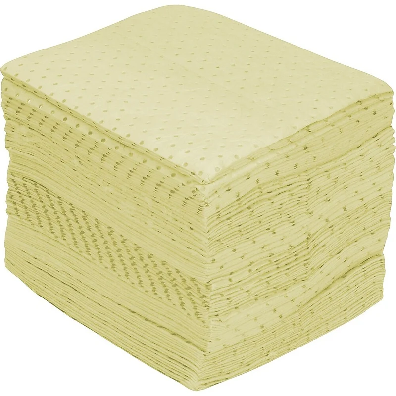 Zenith Safety Fine Fibre Sorbent Pads, Hazmat, Medium, 15" L x 17" W, 100 Pack