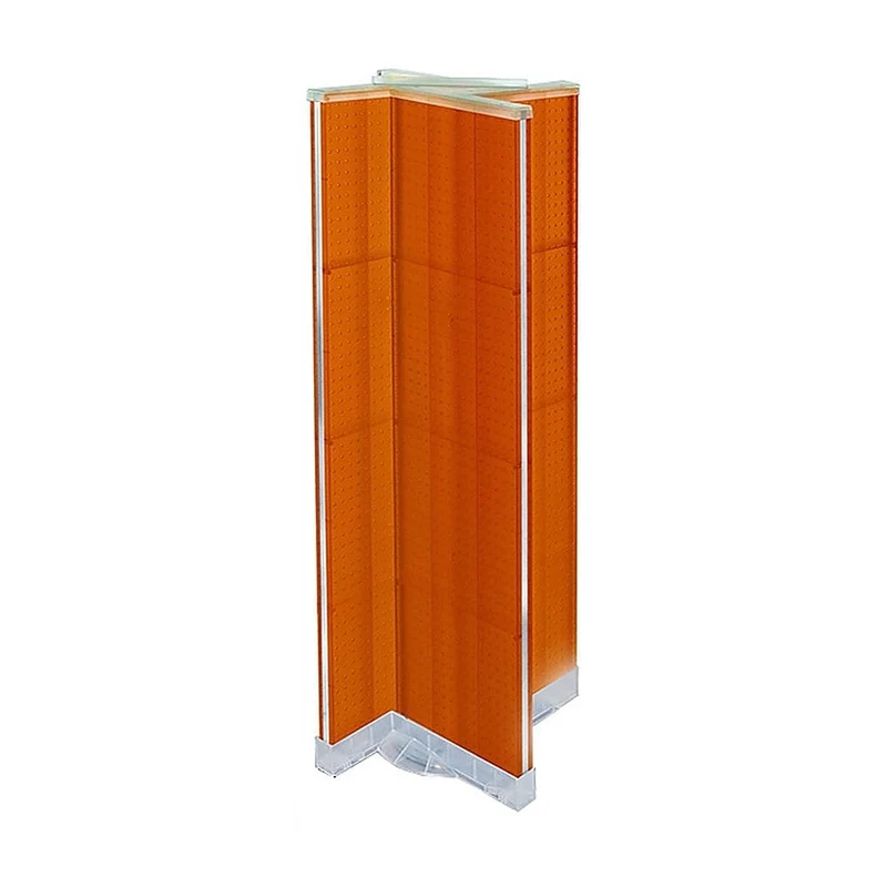 Azar Displays – Présentoir de plancher rotatif à panneaux perforés, 16 x 60 po, orange (700420-ORG)