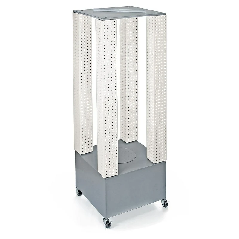 Azar Displays Multi-Tower Pegboard Floor Display, White (700228-WHT)