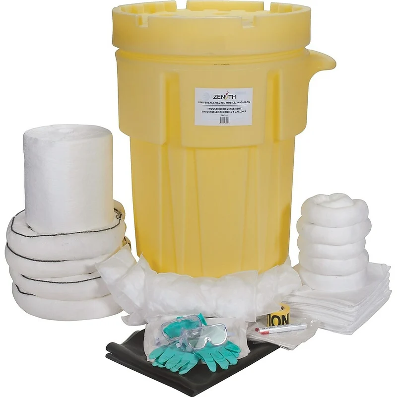 Zenith Safety – Trousse pour déversement industriel, 95 gallons, huile seulement, avec baril suremballé portatif