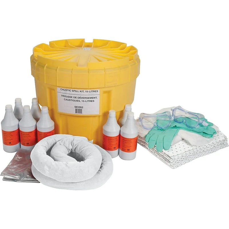 Zenith Safety 20-Gallon Caustic Spill Kits, With Polyethylene Container