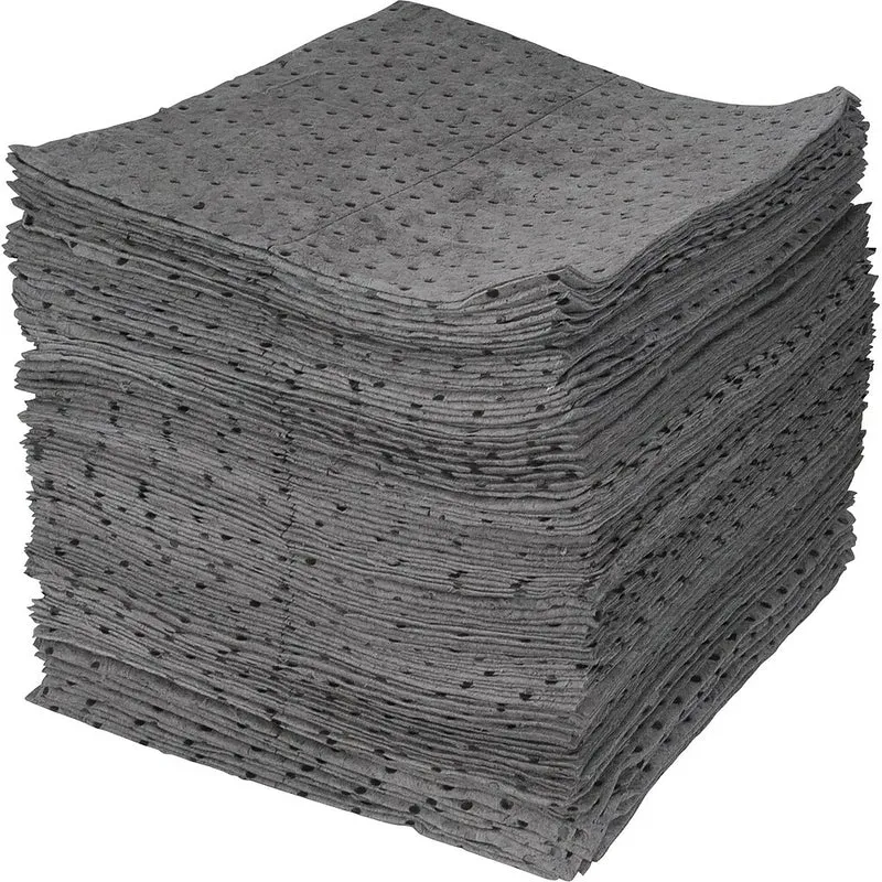Zenith Safety Bonded Sorbent Pads, Universal, Heavy, 15" L x 17" W, 100 Pack