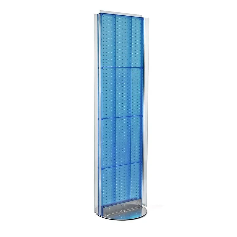Azar Displays – Support de plancher avec panneau perforé des deux côtés, 60 x 16 po, bleu (700256-BLU)