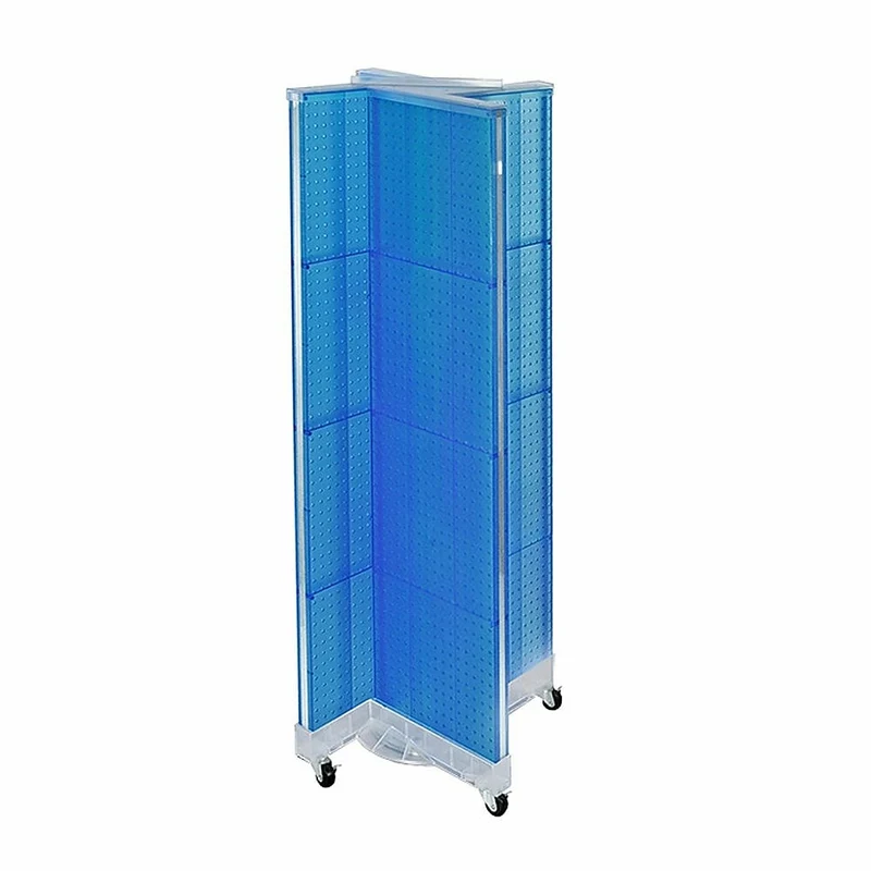 Azar Displays – Présentoir de plancher rotatif à panneaux perforés, 60 x 16 po, bleu (700421-BLU)