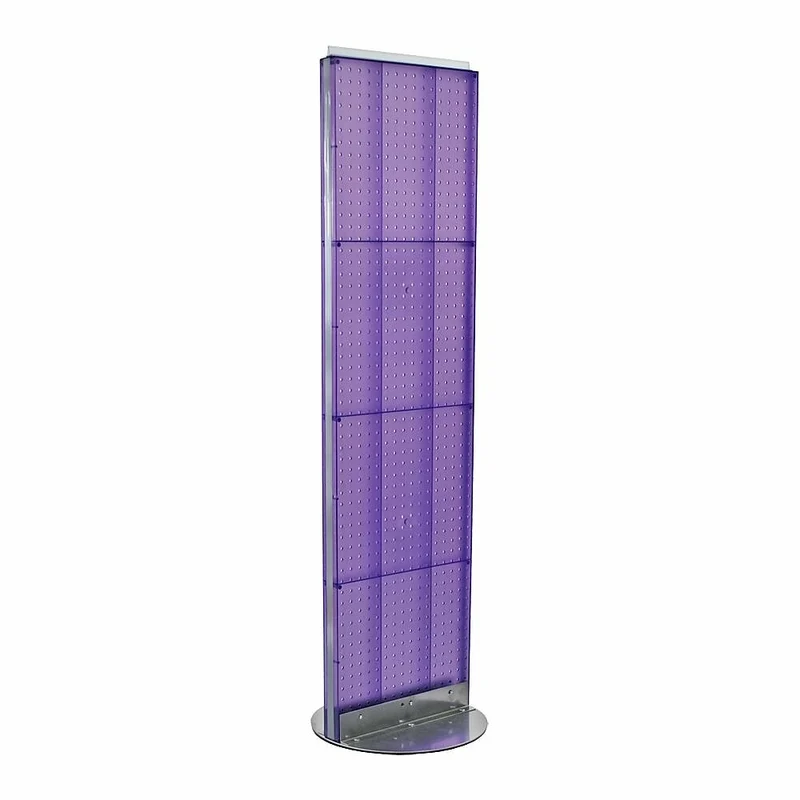 Azar Displays – Présentoir de plancher sur pied Powerwing à panneau perforé, 16 x 60 po, violet (700250-PUR)