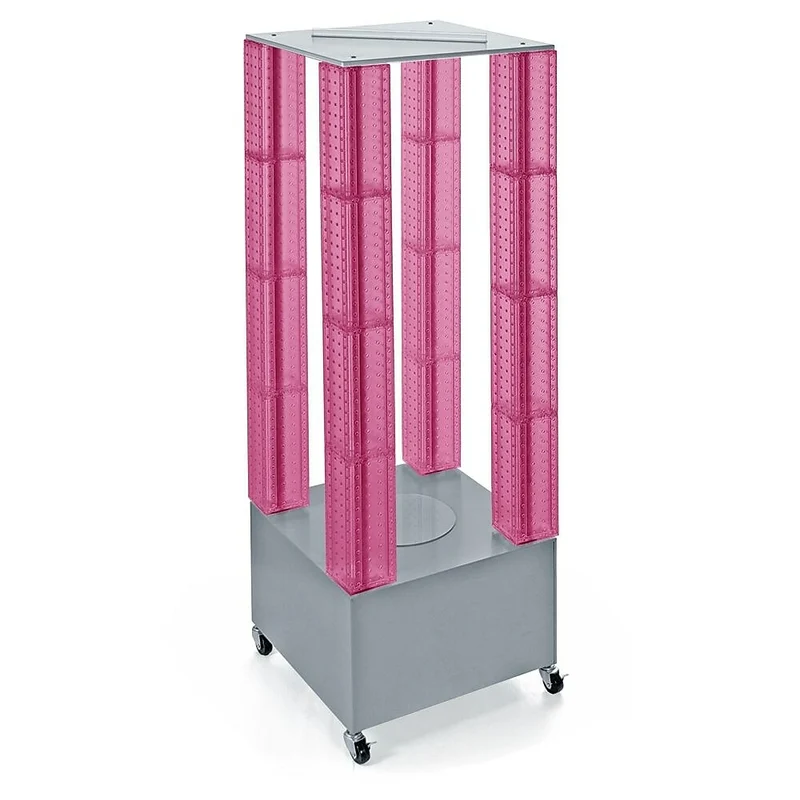 Azar Displays Multi-Tower Pegboard Floor Display, Pink (700228-PNK)