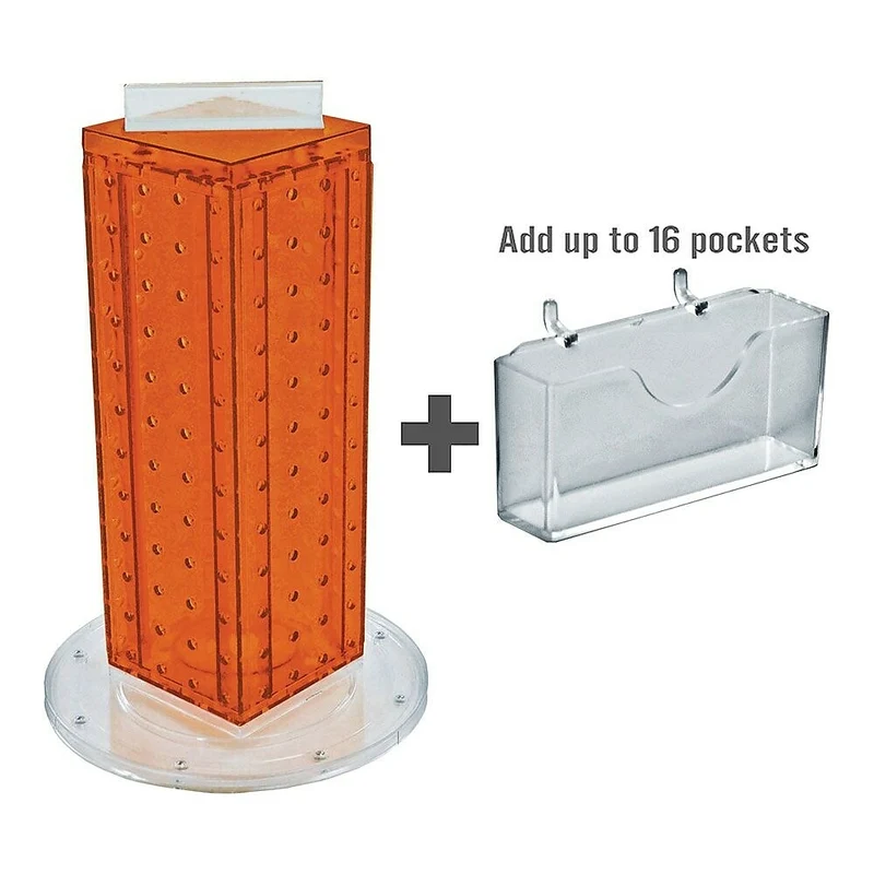 Azar Displays – Présentoir pour carte-cadeaux de comptoir en panneau perforé, 13 x 4 po, orange (700229-ORG)