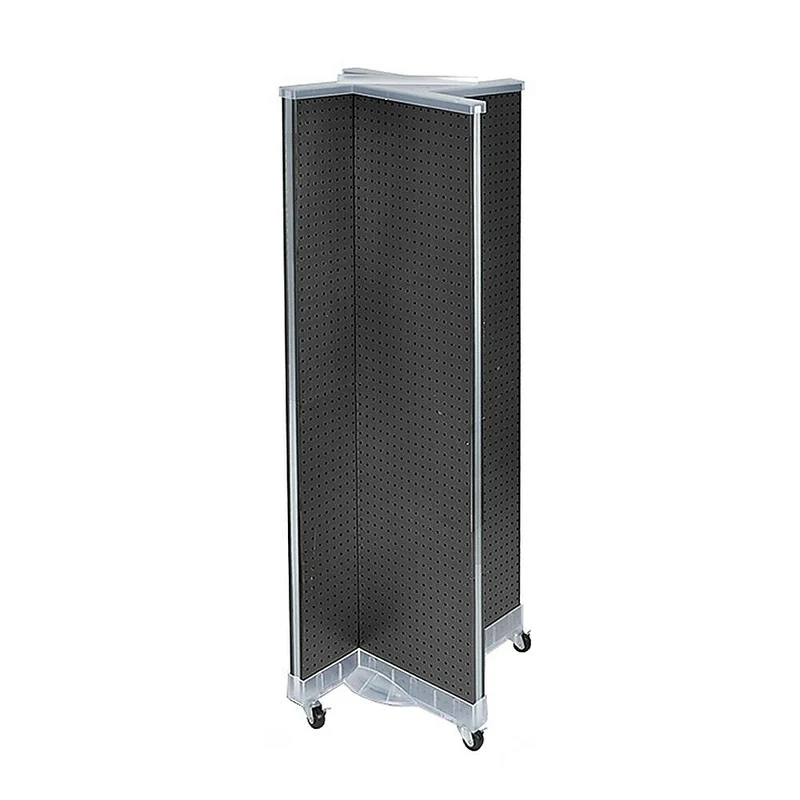 Azar Displays – Présentoir de plancher rotatif à panneaux perforés, 60 x 16 po, noir (700421-BLK)