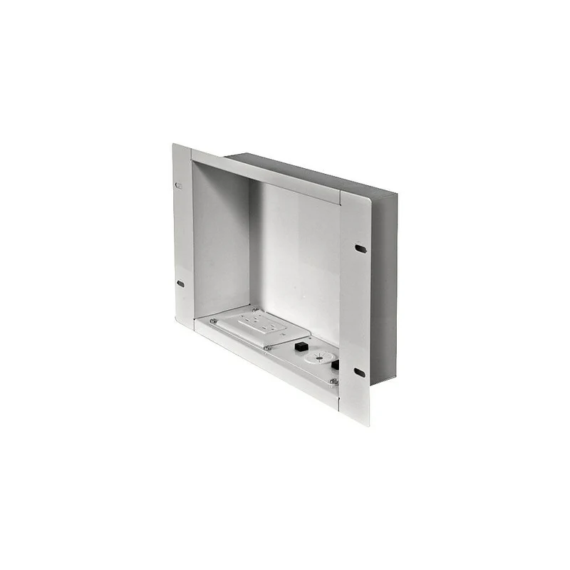 Peerless-AV IBA2 Cable Management & Power Storage Accessory In-Wall Box W/Duplex Receptacle, White