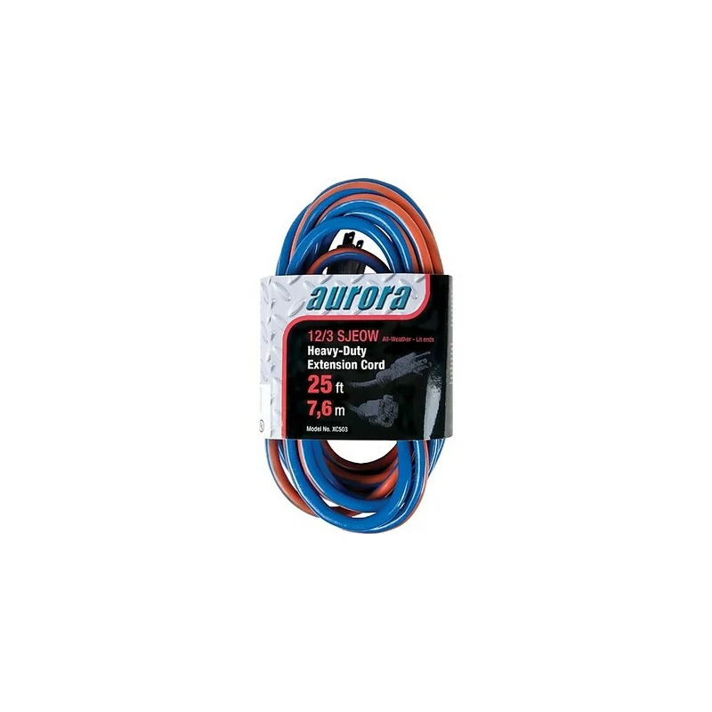 Aurora Tools All Weather TPE-Rubber Extension Cords With Light Indicator, Heavy-Duty