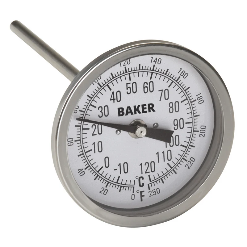 Baker - T3006-250 Thermomètre bilame, 0 à 250°F (-20 à 120°C)