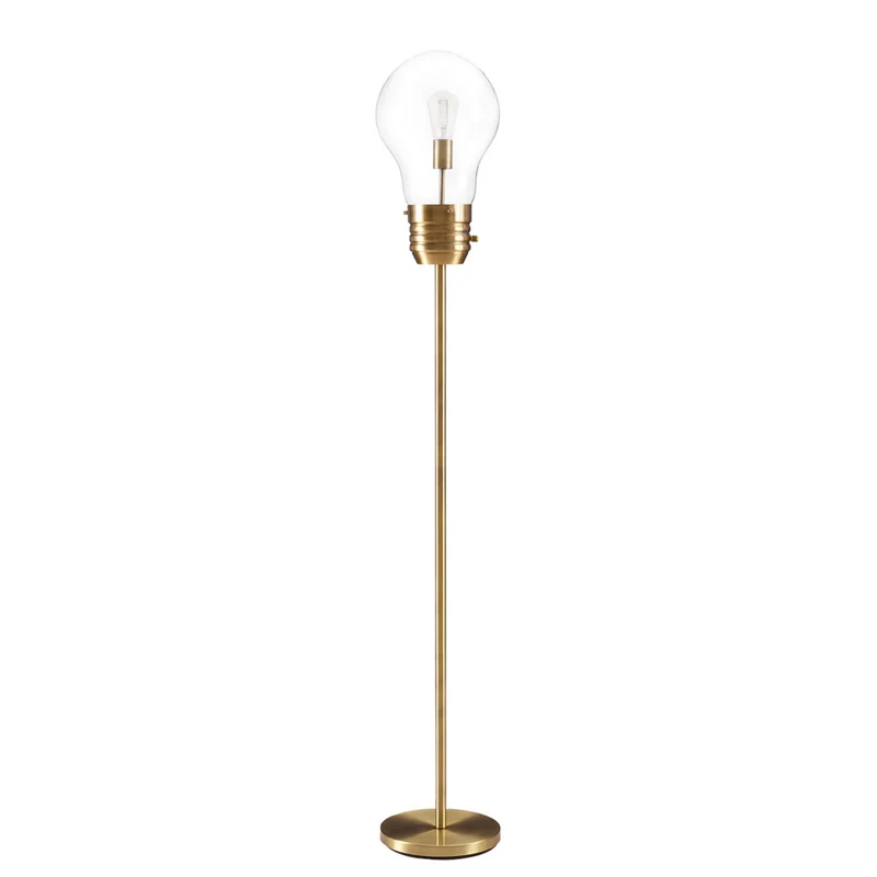 Monarch Specialties 9682 71"H Floor Lamp - Brass Metal/Contemporary