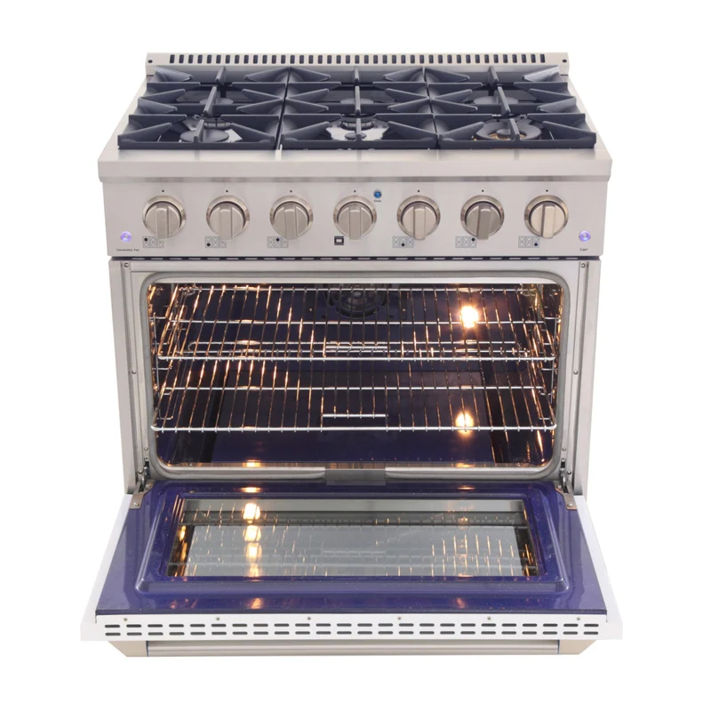Kucht - 36 po Série KDF Cuisinière Pro Style au gaz propane - Acier inoxydable/Blanc