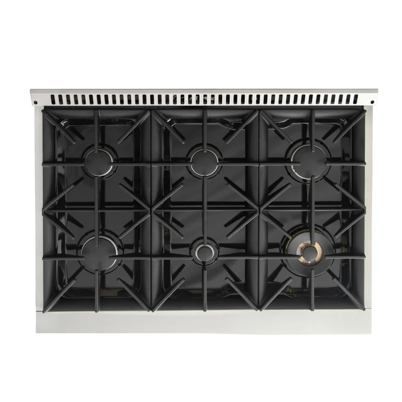 Kucht 36" KDF Series Pro Style Propane Gas Dual Fuel Range - Stainless Steel/White