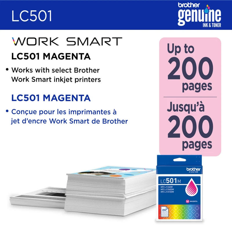 Brother Genuine LC501MS Ink Cartridge - Standard Yield - Magenta