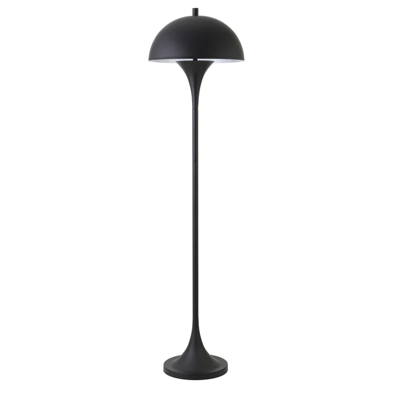 Hudson&Canal Vega 61" Tall Floor Lamp with Metal Shade - Blackened Bronze