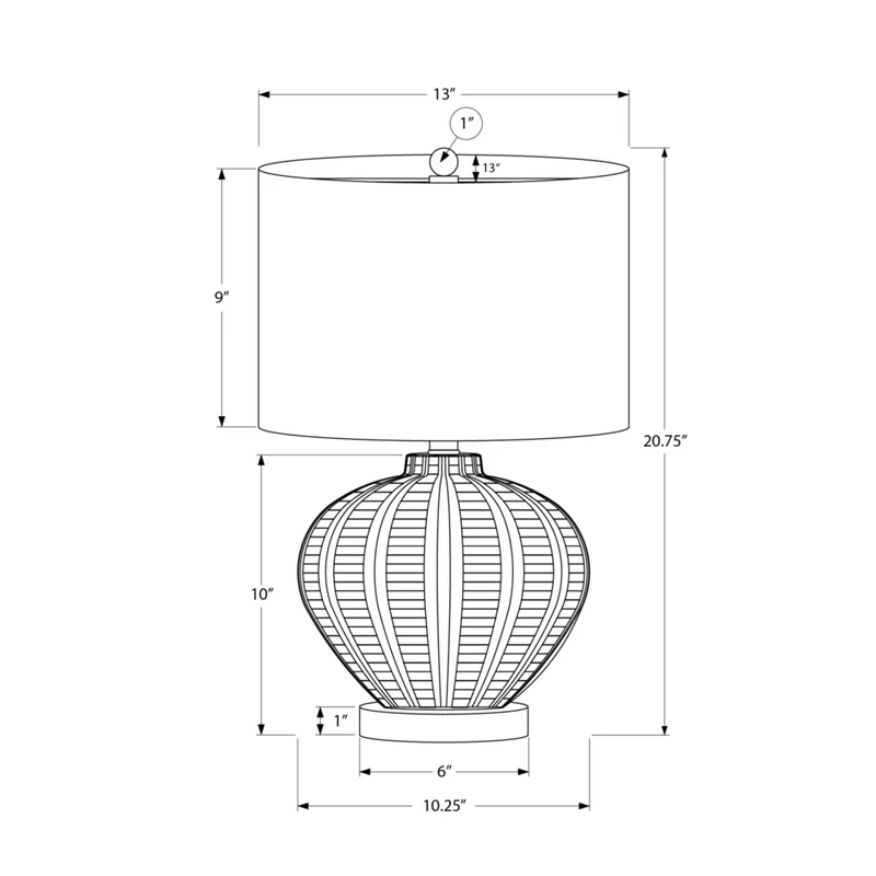 Monarch Specialties - Luminaire - 21 po H Lampe De Table - Abat-Jour Ivoire / Crème - Résine Crème - Transitionnel