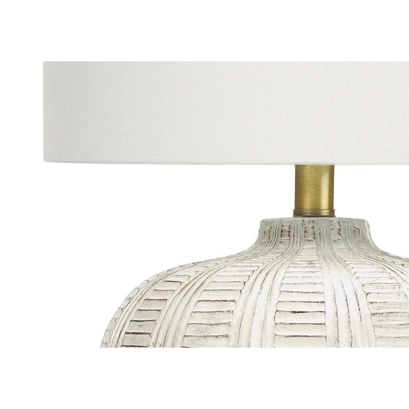 Monarch Specialties - Luminaire - 21 po H Lampe De Table - Abat-Jour Ivoire / Crème - Résine Crème - Transitionnel